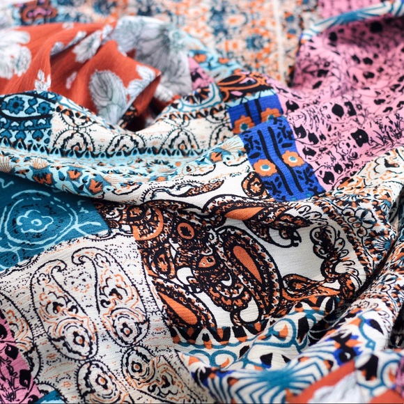 UMGEE Boho LS Floral Patchwork Top / SIZE SMALL - Picture 9 of 10